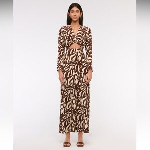 NWT ABERCROMBIE LONG SLEEVE TWIST FRONT MAXI DRESS